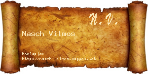 Nasch Vilmos névjegykártya